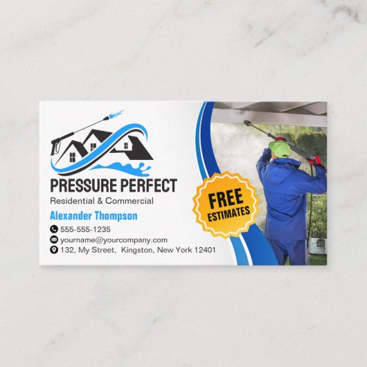 プロフェッショナルの圧力洗浄とパワークリーニング 名刺 (正面)