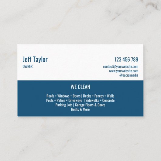 プロフェッショナルの圧力洗浄力男らし 名刺 (裏面)