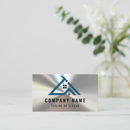 プロフェッショナルの手作りロゴ光沢のある金属業者 名刺 (スタンド正面)