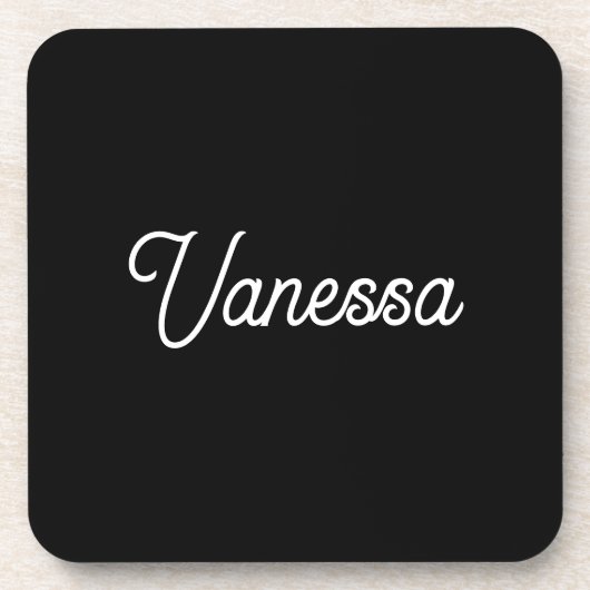 プロフェッショナルの手書き名カスタム黒 コースター (正面)