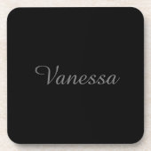 プロフェッショナルの手書き名カスタム黒 コースター (正面)