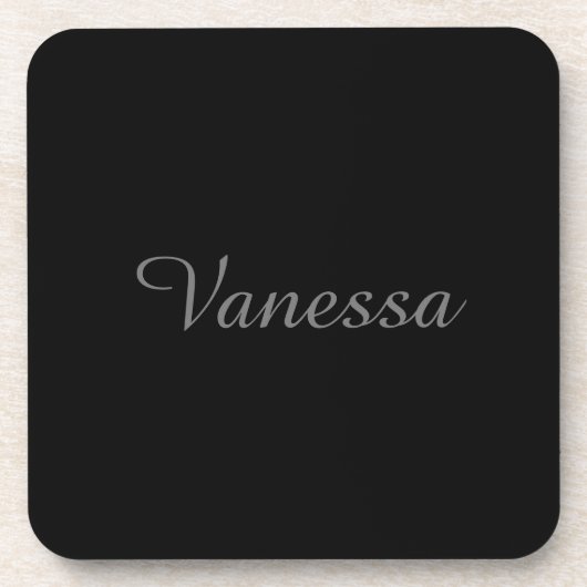 プロフェッショナルの手書き名カスタム黒 コースター (正面)
