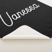 プロフェッショナルの手書き名カスタム黒 シェルパブランケット (3/4)