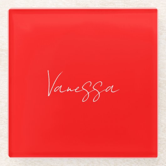 プロフェッショナルの手書き名カスタム ガラスコースター (正面)