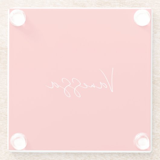 プロフェッショナルの手書き名カスタム ガラスコースター (裏面)