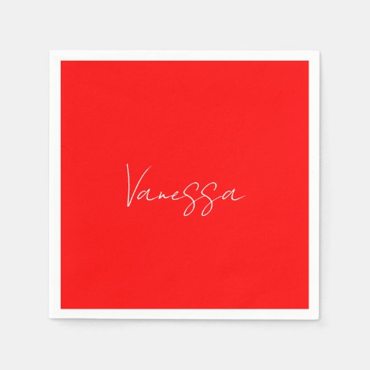 プロフェッショナルの手書き名カスタム スタンダードカクテルナプキン (正面)