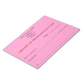 プロフェッショナルの気に認定（ピンク） ノートパッド (アングル)
