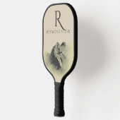 プロフェッショナルの水彩山のモノグラムの選択 ピックルボールラケット (左)