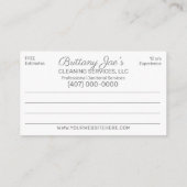プロフェッショナルの清掃/清掃/清掃業務 名刺 (裏面)
