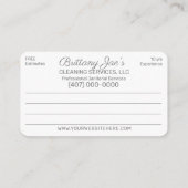 プロフェッショナルの清掃/清掃/清掃業務 名刺 (裏面)