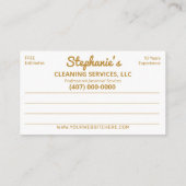 プロフェッショナルの清掃/清掃/清掃業務 名刺 (裏面)