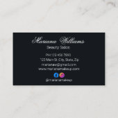 プロフェッショナルの点滅、美しいの黒い写真スタイリッシュ 名刺 (裏面)