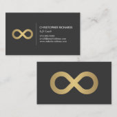 プロフェッショナルの無限大フェイク記号(金ゴールド) 名刺 (正面/裏面)