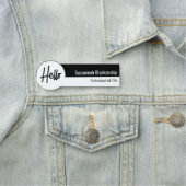 プロフェッショナルの白と黒のHelloスクリプト 名札 (インサイチュ)