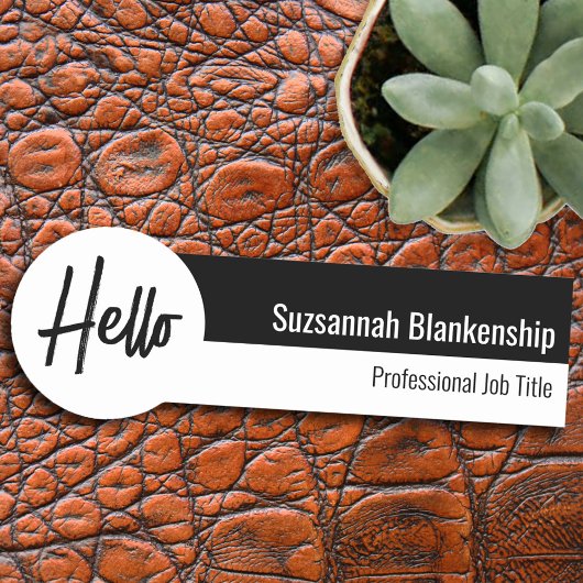 プロフェッショナルの白と黒のHelloスクリプト 名札