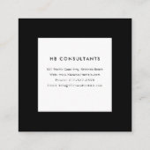 プロフェッショナルの白黒あなたのロゴ スクエア名刺 (裏面)