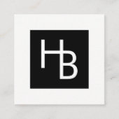 プロフェッショナルの白黒あなたのロゴ スクエア名刺 (正面)