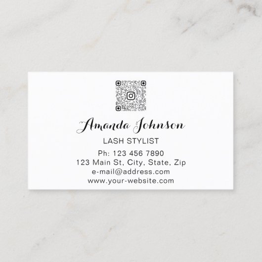 プロフェッショナルの眉メイクアップロゴバラホワイト 名刺 (裏面)