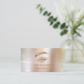 プロフェッショナルの眉メイクアップロゴバラMetall 名刺 (スタンド正面)