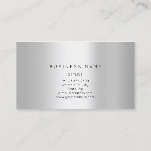 プロフェッショナルの眉メイクアップロゴ金ゴールドグレー 名刺 (裏面)