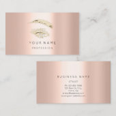 プロフェッショナルの眉メイクアップロゴ金ゴールドバラ 名刺 (正面/裏面)