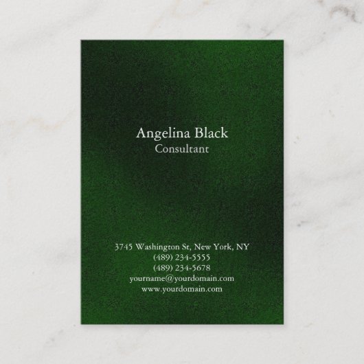 プロフェッショナルの緑の色の背景ユニーク 名刺 (正面)