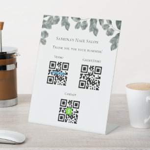 プロフェッショナルの葉のスキャンからビジネスサインを支払う 台座サイン