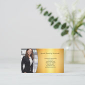 プロフェッショナルの金ゴールドカスタム写真QRコード 名刺 (スタンド正面)