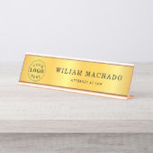 プロフェッショナルの金属金ゴールド名プレート弁護士 デスクネームプレート (正面)