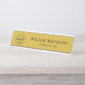 プロフェッショナルの金属金ゴールド名プレート弁護士 デスクネームプレート (正面)