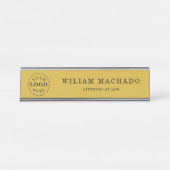 プロフェッショナルの金属金ゴールド名プレート弁護士 デスクネームプレート (正面)