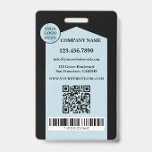 プロフェッショナルの黒い青い写真ID バッジ (裏面)