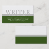 プロフェッショナルはっきりしたの色ブロック灰色ダークグリーン 名刺 (正面/裏面)