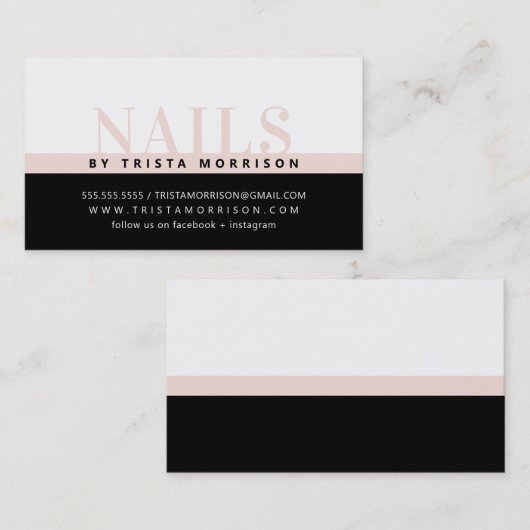 プロフェッショナルはっきりしたジョシンプルブシック黒赤面ピンク 名刺 (正面/裏面)