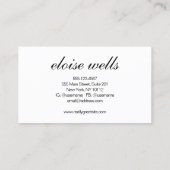 プロフェッショナルはっきりしたスクリプト白黒 名刺 (裏面)