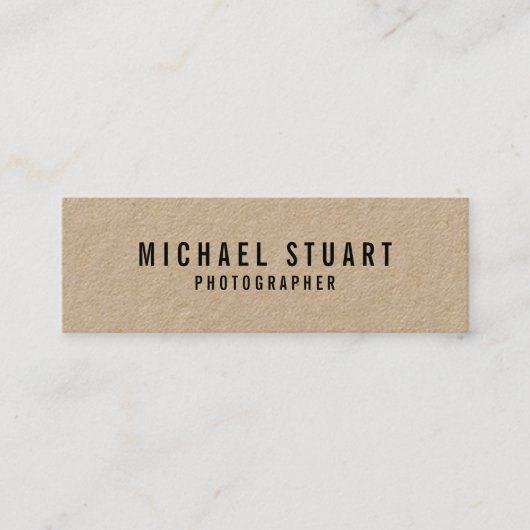 プロフェッショナルはっきりした文字クラフト紙 スキニー名刺 (正面)