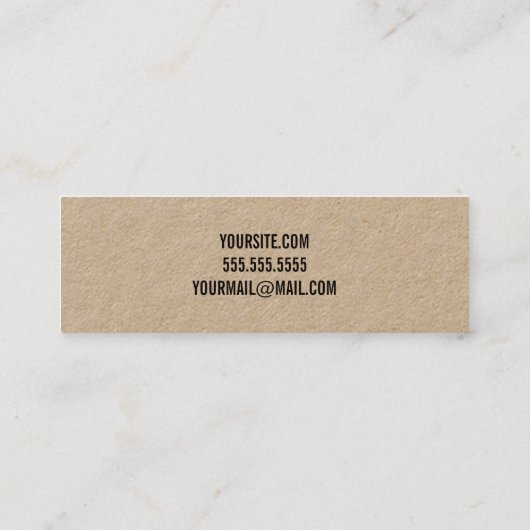 プロフェッショナルはっきりした文字クラフト紙 スキニー名刺 (裏面)