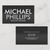 プロフェッショナルはっきりした文字グレー背景 名刺 (正面/裏面)