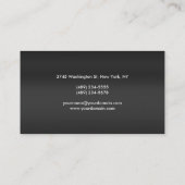 プロフェッショナルはっきりした文字グレー背景 名刺 (裏面)