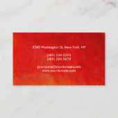 プロフェッショナルはっきりした文字レッド抽象芸術アート 名刺 (裏面)