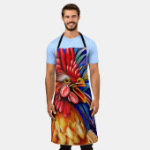 プロフェッショナルひときわはっきりしたに赤いオンドリ エプロン (着用した状態)