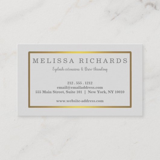 プロフェッショナルまつげ化粧アーティストブラック 名刺 (裏面)