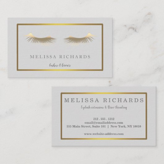 プロフェッショナルまつげ化粧アーティストブラック 名刺 (正面/裏面)