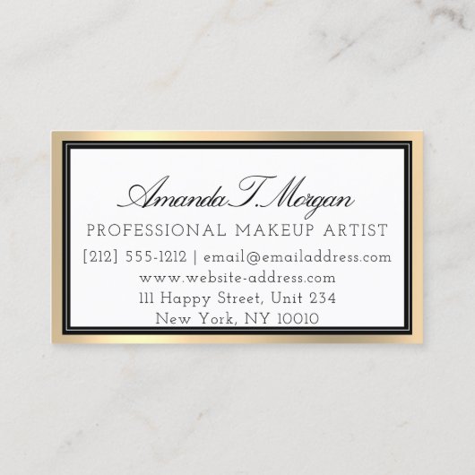 プロフェッショナルまつ毛の延長まつ毛金ゴールドルクス 名刺 (裏面)