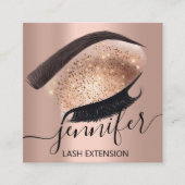 プロフェッショナルまつ毛の延長メイクアップアーティストビップス スクエア名刺 (正面)