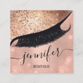 プロフェッショナルまつ毛エクステンションメイクアップアーティストスキン スクエア名刺 (正面)