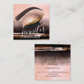 プロフェッショナルまつ毛エクステンションメイクアップアーティスト絵を描 スクエア名刺 (正面/裏面)