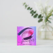 プロフェッショナルまつ毛エクステンションメイクアップホットピンク スクエア名刺 (スタンド正面)