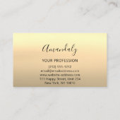 プロフェッショナルまつ毛サロン金ゴールド グラデーション 名刺 (裏面)