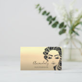 プロフェッショナルまつ毛サロン金ゴールド グラデーション 名刺 (スタンド正面)